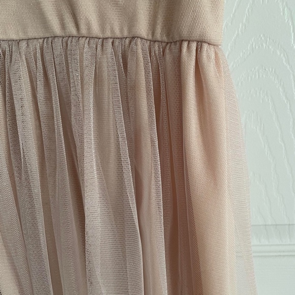 Cream Princess Dress with Glitter Tulle Overlay - Picture 9 of 10